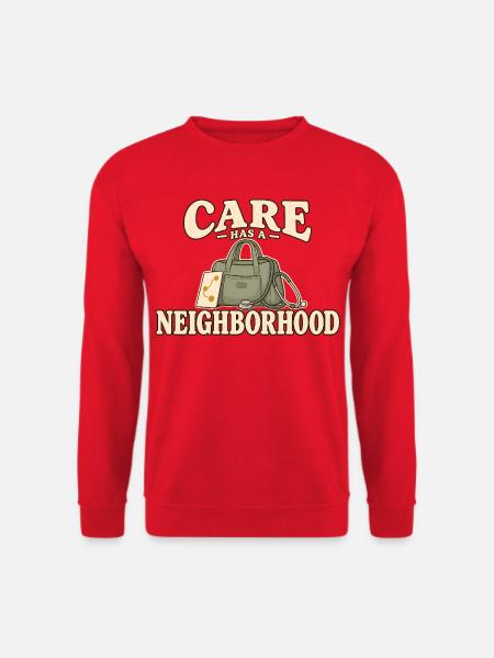 Gemeindepflege mit Pflegetasche und Routenkarte - Unisex Pullover - Rot