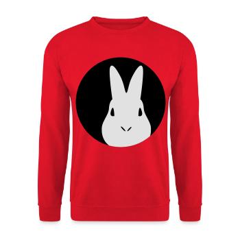 Kaninchen | Hase | Rabbit - Unisex Sweatshirt - red - Front - Alina (178cm) & Michal (187cm)