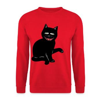 Halloween Cat Black Cat Creepy Horror - Unisex Sweatshirt - red - Front - Alina (178cm) & Michal (187cm)