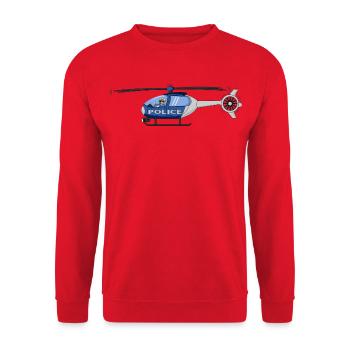 Pilote d’hélicoptère de la police - Sweat-shirt Unisexe - rouge - Devant - Alina (178cm) & Michal (187cm)
