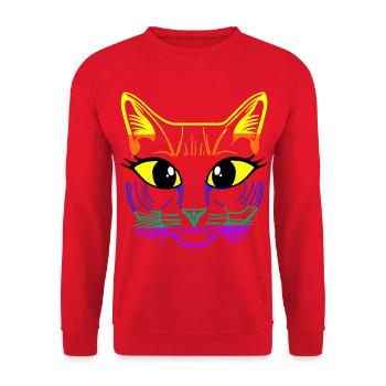 LGBT Cat Face Cat Gay Pride Rainbow Gay - Unisex Sweatshirt - red - Front - Alina (178cm) & Michal (187cm)