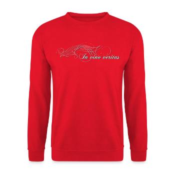 In vino veritas - Im Wein liegt die Wahrheit - Unisex Pullover - Rot - Vorne - Alina (178cm) & Michal (187cm)