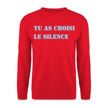 TU AS CHOISI LE SILENCE - Sweat-shirt Unisexe - rouge - Devant - Alina (178cm) & Michal (187cm)