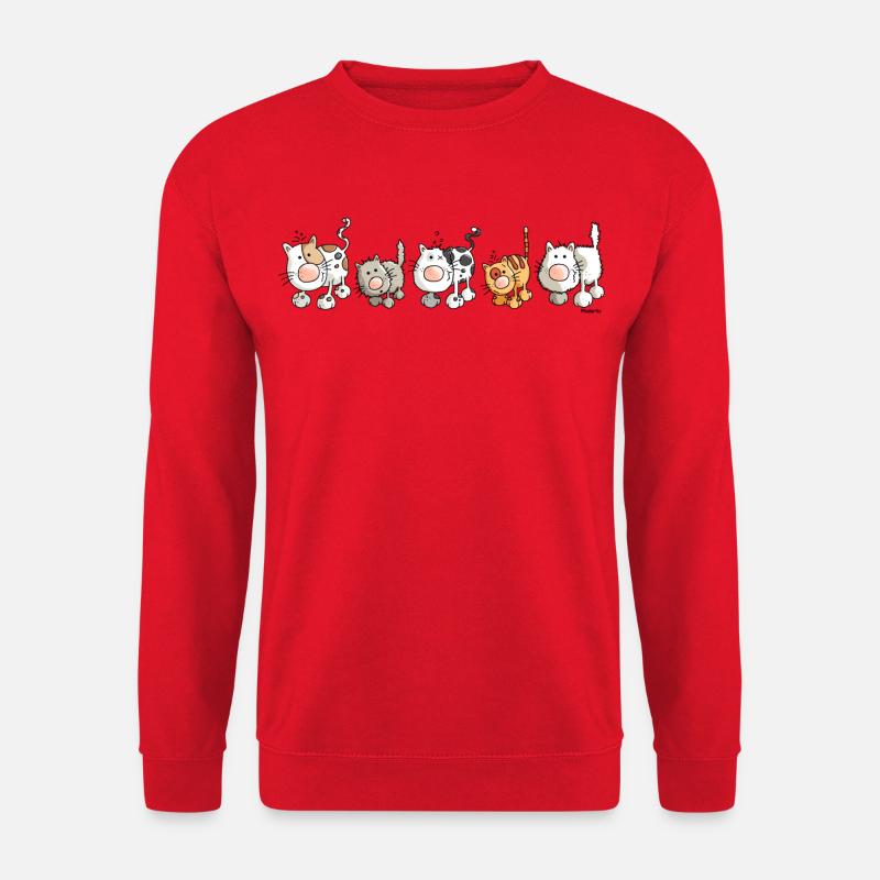 Funny Cats - Katzen - Unisex Pullover - Rot