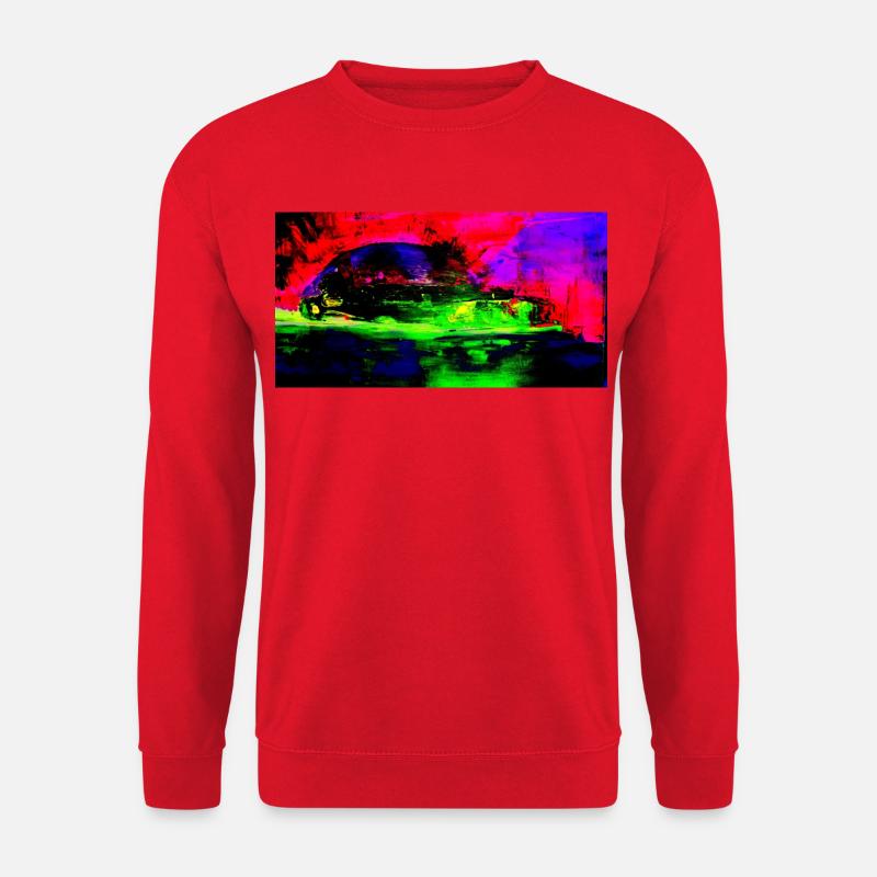 Neon Abstract Retro Car Design Coop Artist BiBi - Unisex Pullover - Rot