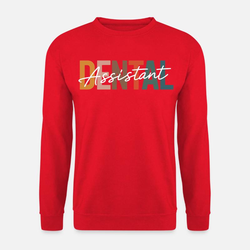 Dental Assist Farbblock Design - Unisex Pullover - Rot