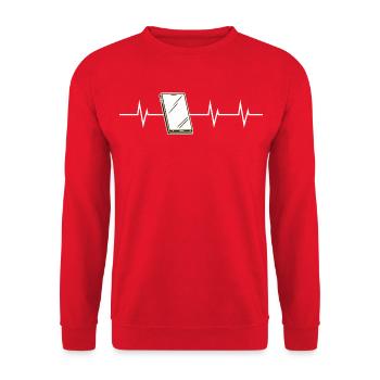 Heartbeat of a mobile phone - Unisex Sweatshirt - red - Front - Alina (178cm) & Michal (187cm)