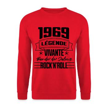 1969 Living Legend, Rock'n'Roll - Unisex Sweatshirt - red - Front - Alina (178cm) & Michal (187cm)