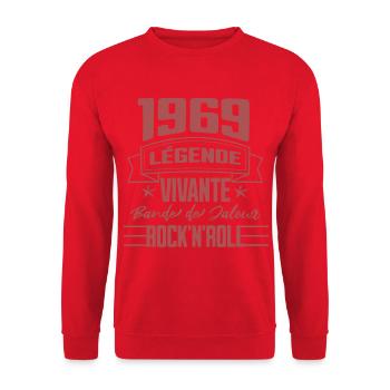 1969 Living Legend, Rock'n'Roll color - Unisex Sweatshirt - red - Front - Alina (178cm) & Michal (187cm)