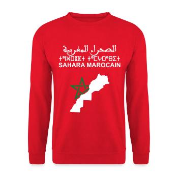Sahara marocain - Sweat-shirt Unisexe - rouge - Devant - Alina (178cm) & Michal (187cm)