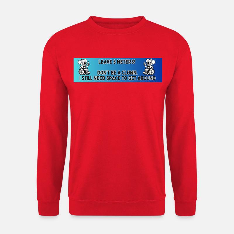 Autoaufkleber eines Rollstuhlclowns # - Unisex Pullover - Rot
