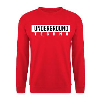 Underground Techno - Unisex Pullover - Rot - Vorne - Alina (178cm) & Michal (187cm)