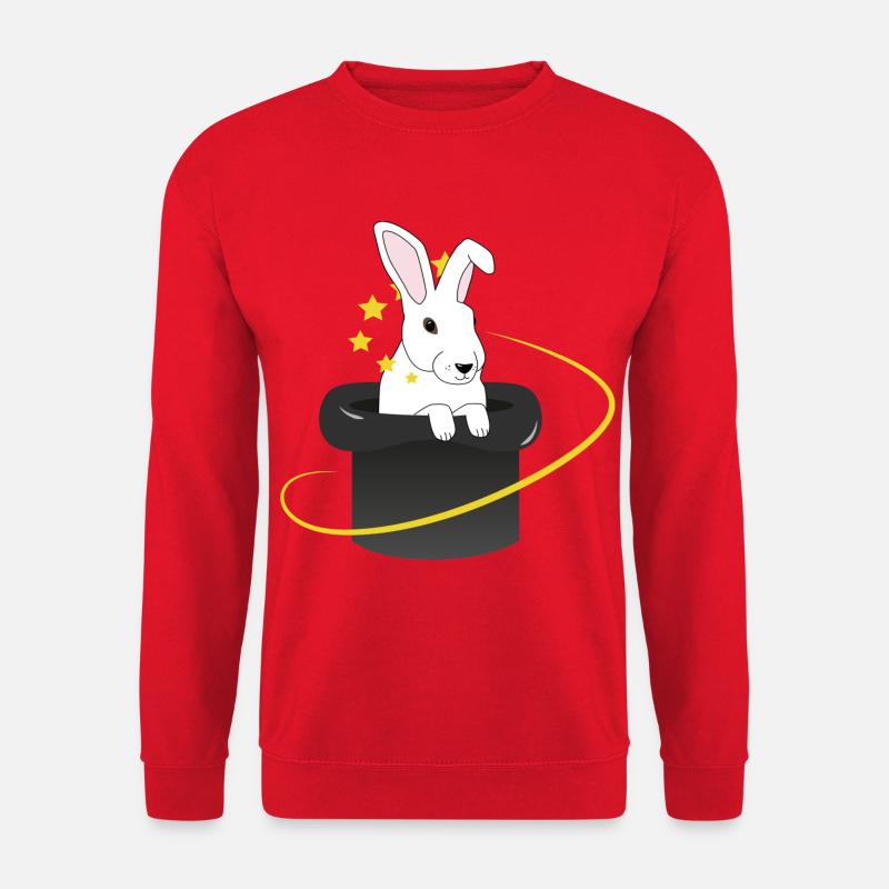 Hase im Zylinder - Unisex Pullover - Rot