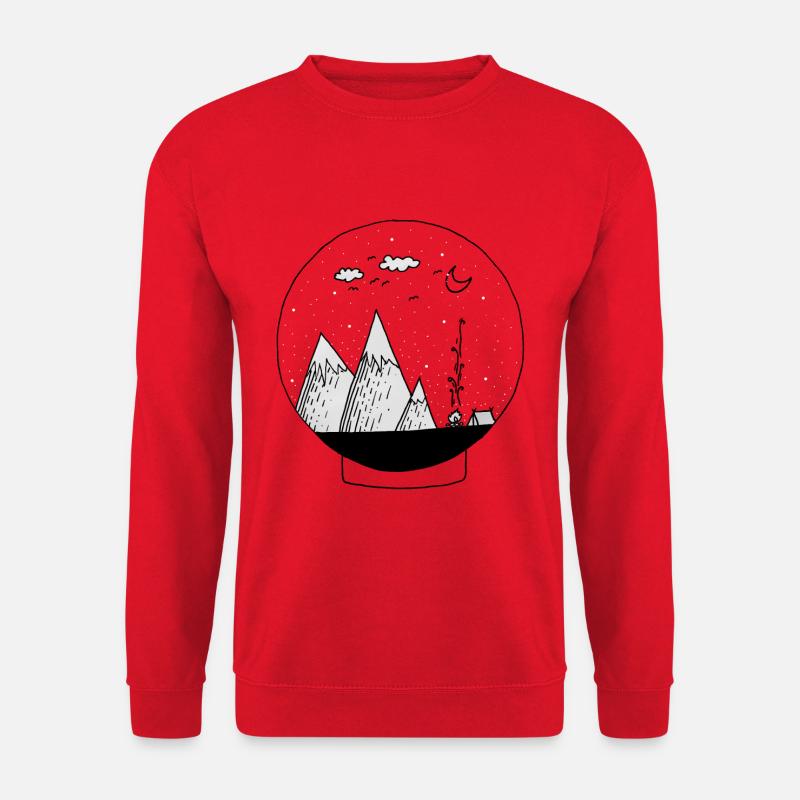 Schneekugel Berge - Unisex Pullover - Rot