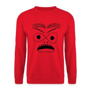 Andreas (#5 aus Weska Face Kollektion) - Unisex Pullover - Rot - Vorne - Alina (178cm) & Michal (187cm)