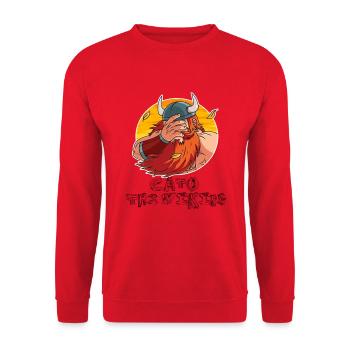 FacePalm Viking - Unisex Sweatshirt - red - Front - Alina (178cm) & Michal (187cm)