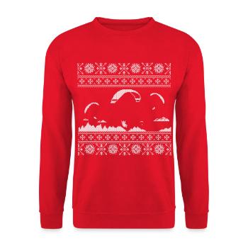 Paraglider Knitting Pattern - Unisex Sweatshirt - red - Front - Alina (178cm) & Michal (187cm)