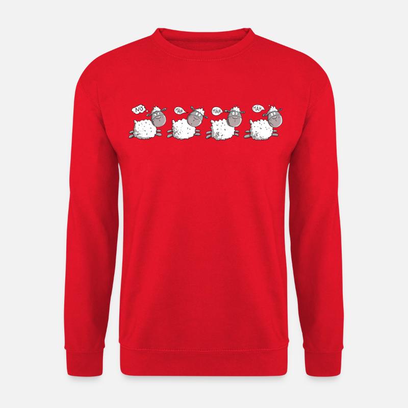 Nö Schaf Und Kleine Schafherde - Unisex Pullover - Rot