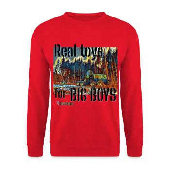 HARVESTER - Tracteur forestier pour lui XO501 - Sweat-shirt Unisexe - rouge - Devant - Alina (178cm) & Michal (187cm)