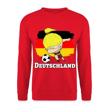 Allemagne Football féminin Femme Mädche - Sweat-shirt Unisexe - rouge - Devant - Alina (178cm) & Michal (187cm)