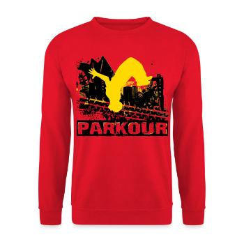 Parkour - Unisex Sweatshirt - red - Front - Alina (178cm) & Michal (187cm)