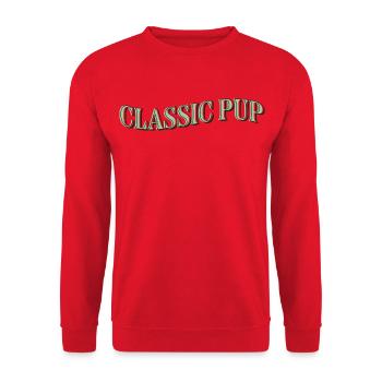 Classic Pup – Vintage Dog Love - Unisex Sweatshirt - red - Front - Alina (178cm) & Michal (187cm)