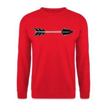 Pfeil - Unisex Pullover - Rot - Vorne - Alina (178cm) & Michal (187cm)