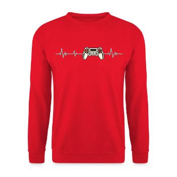 Herzschlag Gaming-Controller - Unisex Pullover - Rot - Vorne - Alina (178cm) & Michal (187cm)