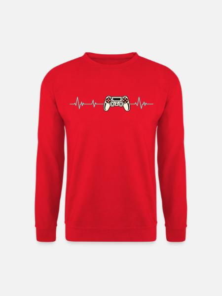 Herzschlag Gaming-Controller - Unisex Pullover - Rot