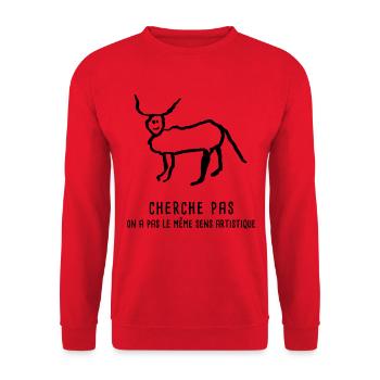 Hallo kleiner Sittich françois verwirrt tatoo - Unisex Pullover - Rot - Vorne - Alina (178cm) & Michal (187cm)