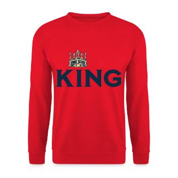 the king t-shirts vintage cool - Sweat-shirt Unisexe - rouge - Devant - Alina (178cm) & Michal (187cm)