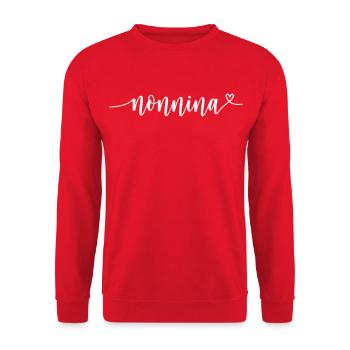 Nonnina with a heart for Italian nonna or grandma - Unisex Sweatshirt - red - Front - Alina (178cm) & Michal (187cm)
