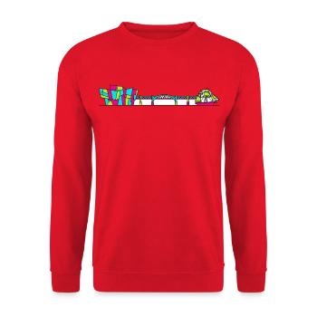 Dundee City Skyline V&A Museum Line Art - Unisex Sweatshirt - red - Front - Alina (178cm) & Michal (187cm)