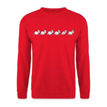 Troupeau de moutons et moutons tondus - Sweat-shirt Unisexe - rouge - Devant - Alina (178cm) & Michal (187cm)