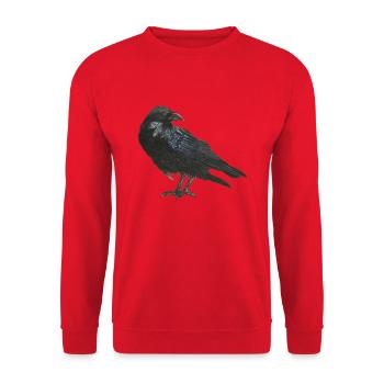 Raven Crow Watercolor - Unisex Sweatshirt - red - Front - Alina (178cm) & Michal (187cm)
