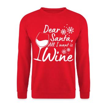 Drôle de Noël Père Noël Boisson au vin - Sweat-shirt Unisexe - rouge - Devant - Alina (178cm) & Michal (187cm)