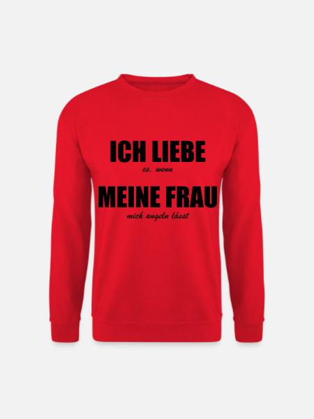 Ich liebe meine Frau angeln Angler Fischer - Unisex Pullover - Rot