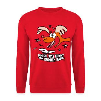 Wuunderschön Weihnachten Rentier Party Firma Anti - Unisex Pullover - Rot - Vorne - Alina (178cm) & Michal (187cm)
