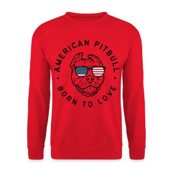 Pitbull américain - Sweat-shirt Unisexe - rouge - Devant - Alina (178cm) & Michal (187cm)