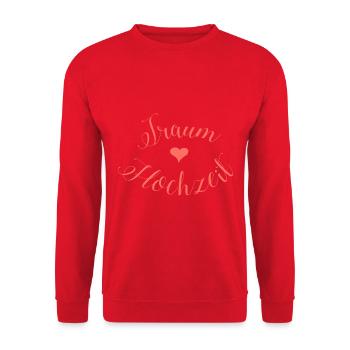Lettrage de mariage de rêve avec des coeurs en rouge corail - Sweat-shirt Unisexe - rouge - Devant - Alina (178cm) & Michal (187cm)