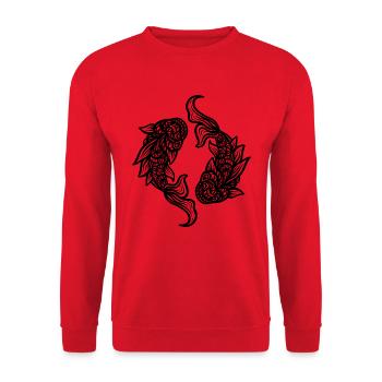 poissons transparent - Sweat-shirt Unisexe - rouge - Devant - Alina (178cm) & Michal (187cm)