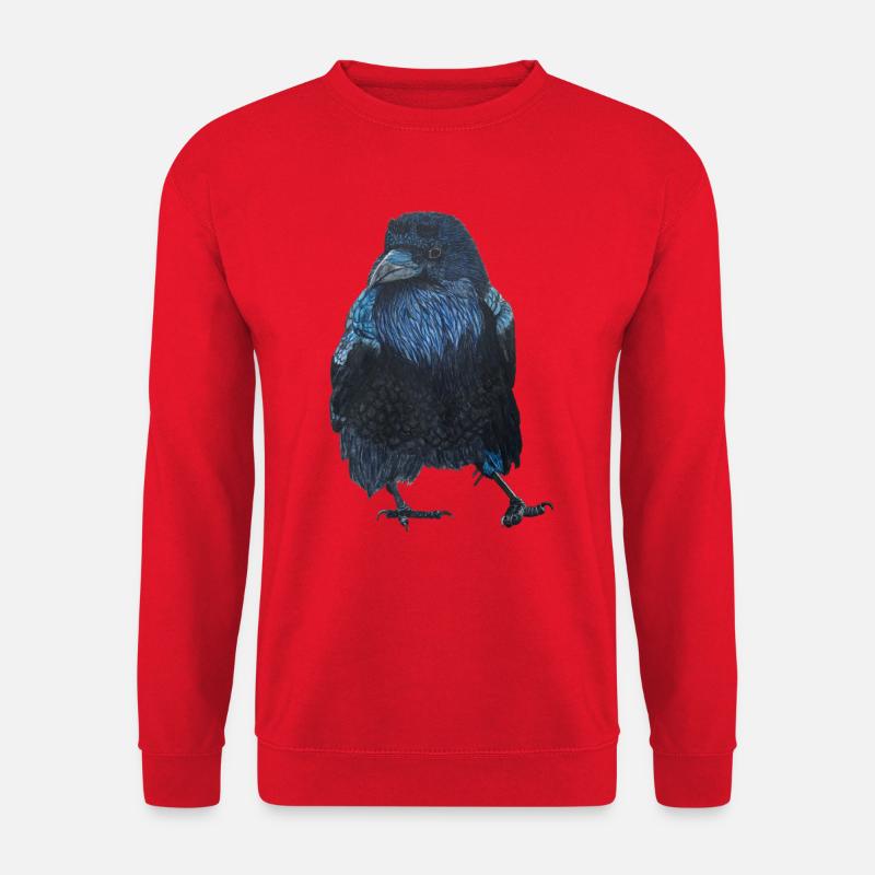 Rabe Krähe gehend - Unisex Pullover - Rot