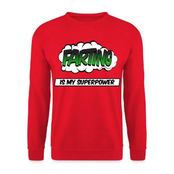 fartingis my super power - Unisex Pullover - Rot - Vorne - Alina (178cm) & Michal (187cm)