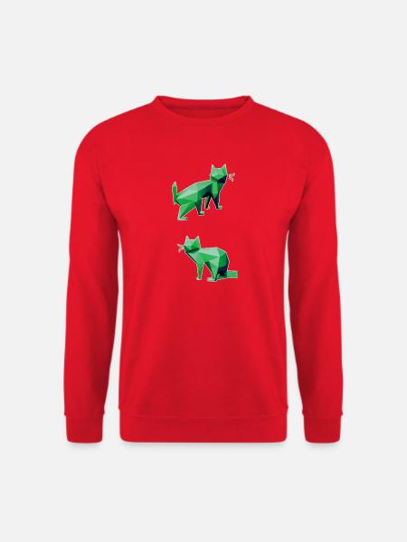 Green Geometry Cats Duo - Unisex Sweatshirt - red