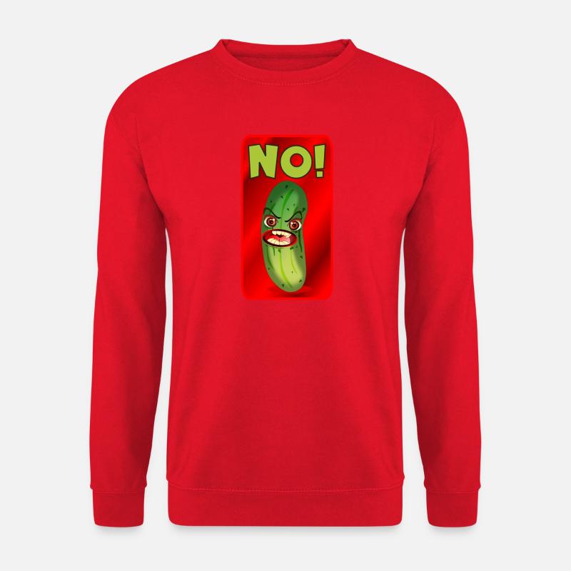 GURKE CARTOON - NEIN - Unisex Pullover - Rot