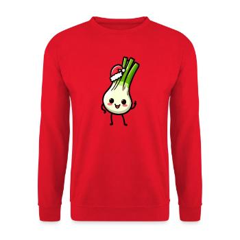 Nikolauch Kawaii Leek - Unisex Sweatshirt - red - Front - Alina (178cm) & Michal (187cm)