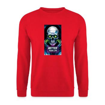 Schädel - Unisex Pullover - Rot - Vorne - Alina (178cm) & Michal (187cm)