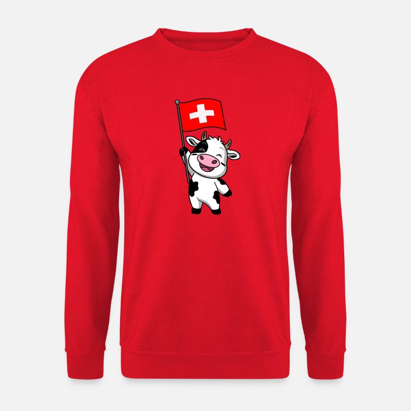 Schweizer Kuh - Unisex Pullover - Rot