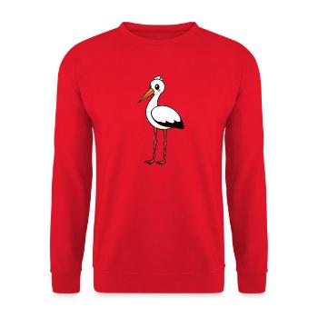 Stork - Unisex Sweatshirt - red - Front - Alina (178cm) & Michal (187cm)
