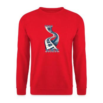 L’élégance des touches de piano et des fleurs - Sweat-shirt Unisexe - rouge - Devant - Alina (178cm) & Michal (187cm)